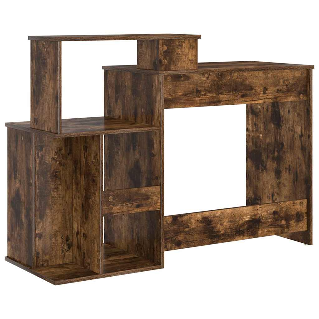 Bureau met lade Gerookt eiken 120,5 x 44 x 88,5 cm Bewerkt hout