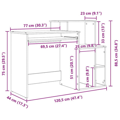 Bureau met lade Artisan Eiken 120,5 x 44 x 88,5 cm Bewerkt hout
