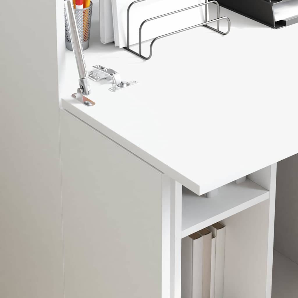 Bureau met plank Wit 71,5 x 31,5 x 106,5 cm Bewerkt hout