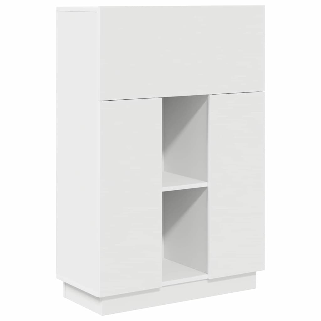 Bureau met plank Wit 71,5 x 31,5 x 106,5 cm Bewerkt hout