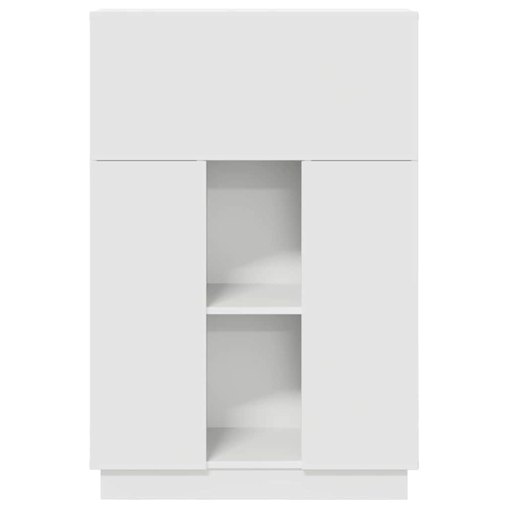 Bureau met plank Wit 71,5 x 31,5 x 106,5 cm Bewerkt hout