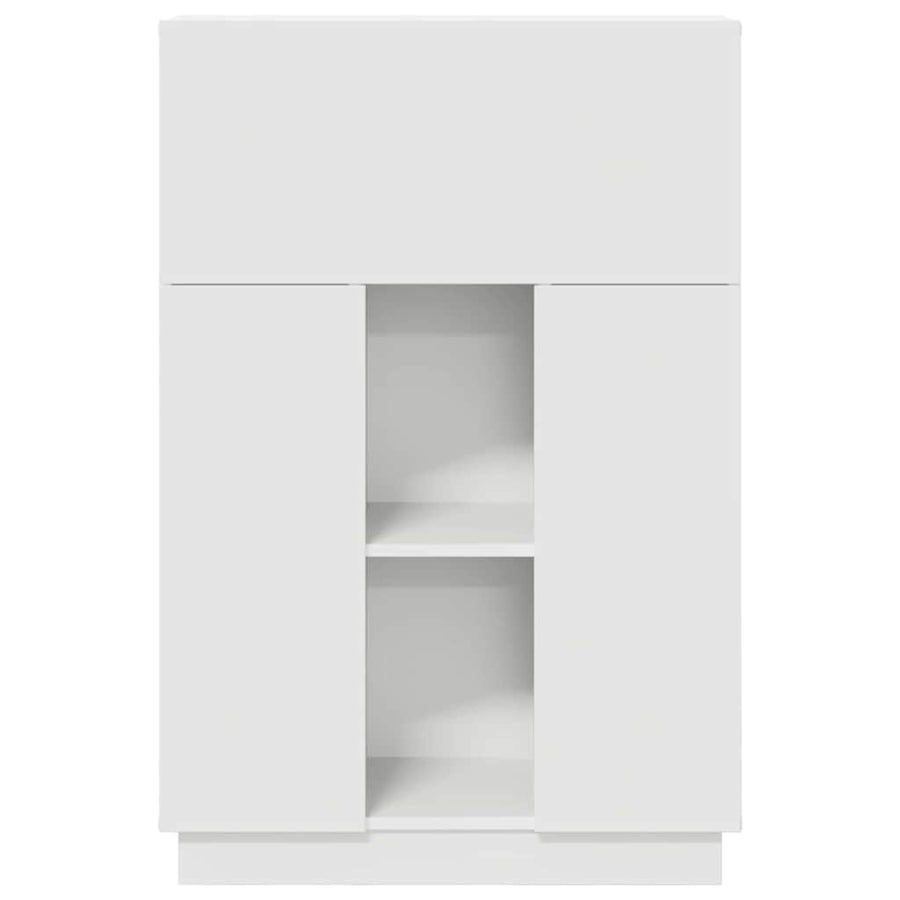 Bureau met plank Wit 71,5 x 31,5 x 106,5 cm Bewerkt hout