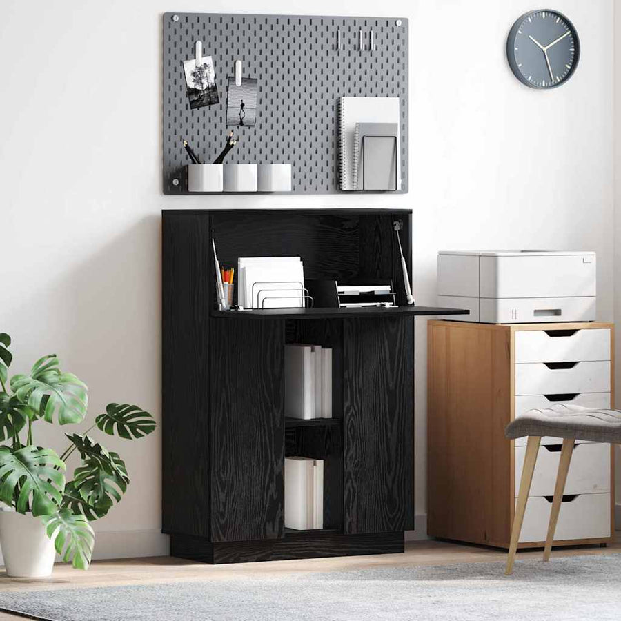 Bureau Zwart Eiken 71,5 x 31,5 x 106,5 cm Bewerkt hout