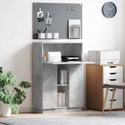 Bureau beton grijs 71,5x31,5x106,5 cm bewerkt hout