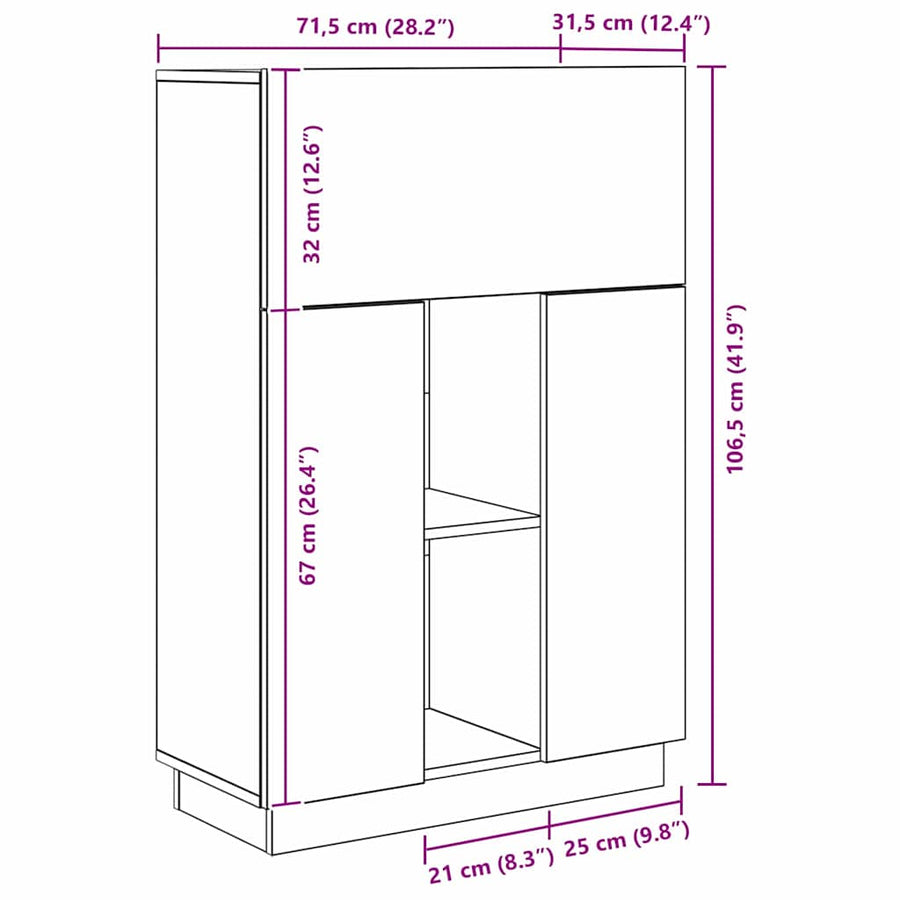 Bureau Beton Grijs 71,5 x 31,5 x 106,5 cm Bewerkt hout