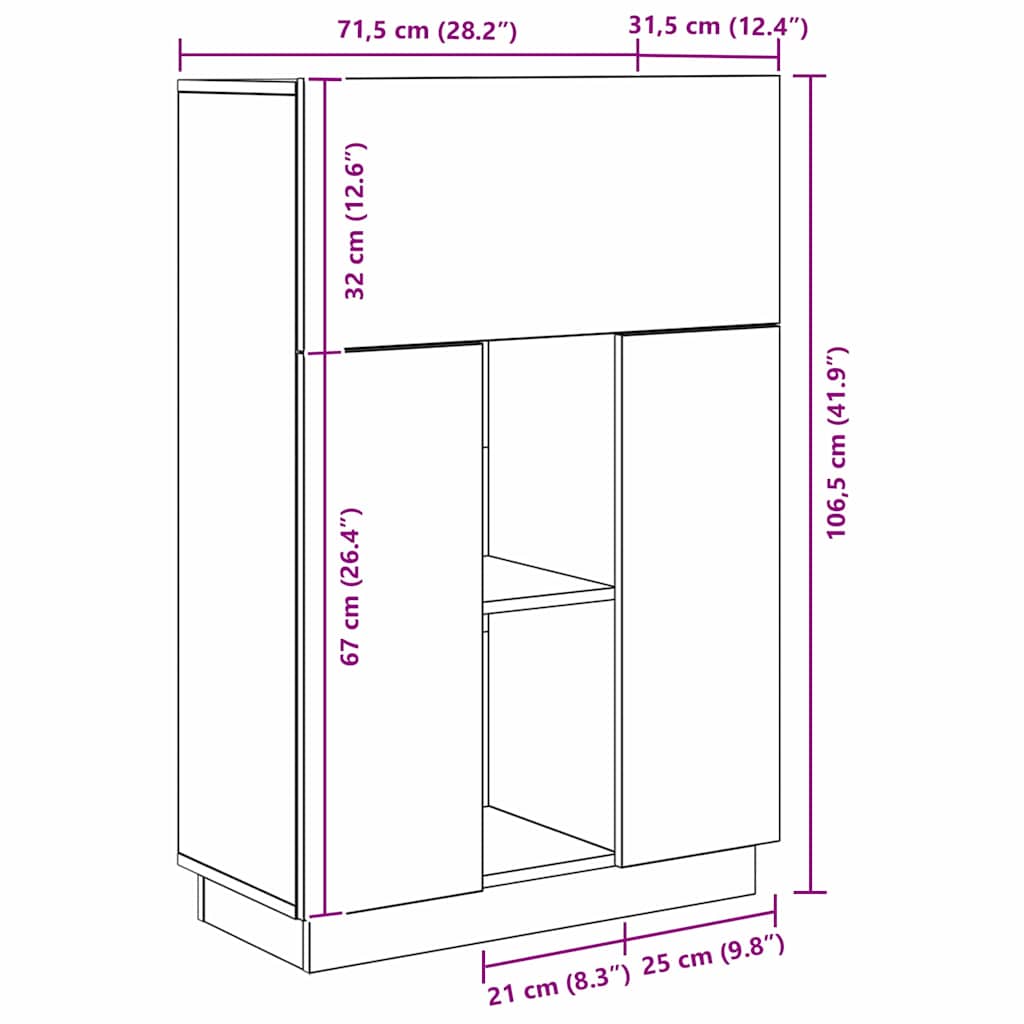 Bureau met plank Oud Hout 71,5 x 31,5 x 106,5 cm Bewerkt hout