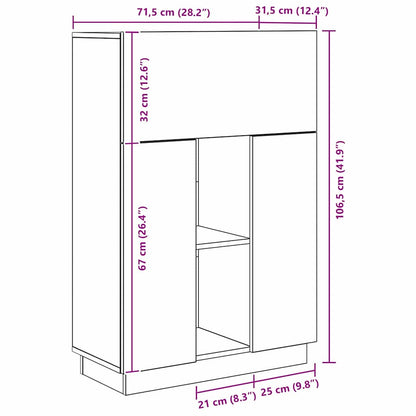 Bureau met plank Oud Hout 71,5 x 31,5 x 106,5 cm Bewerkt hout
