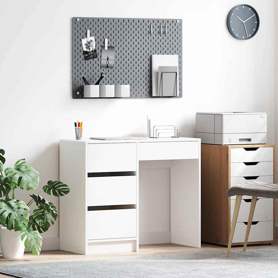 Bureau met lade met opslag Wit 90 x 37,5 x 75 cm Bewerkt hout