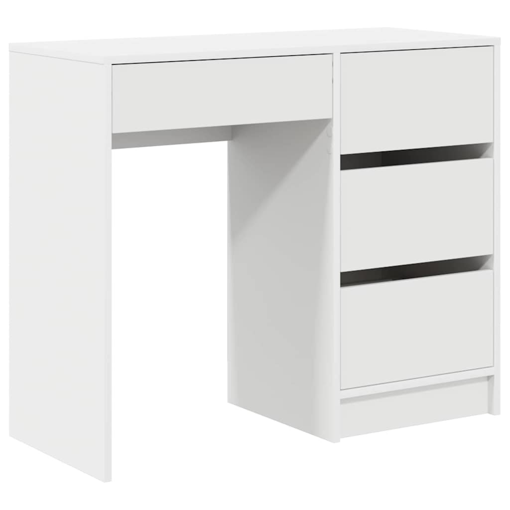 Bureau met lade met opslag Wit 90 x 37,5 x 75 cm Bewerkt hout