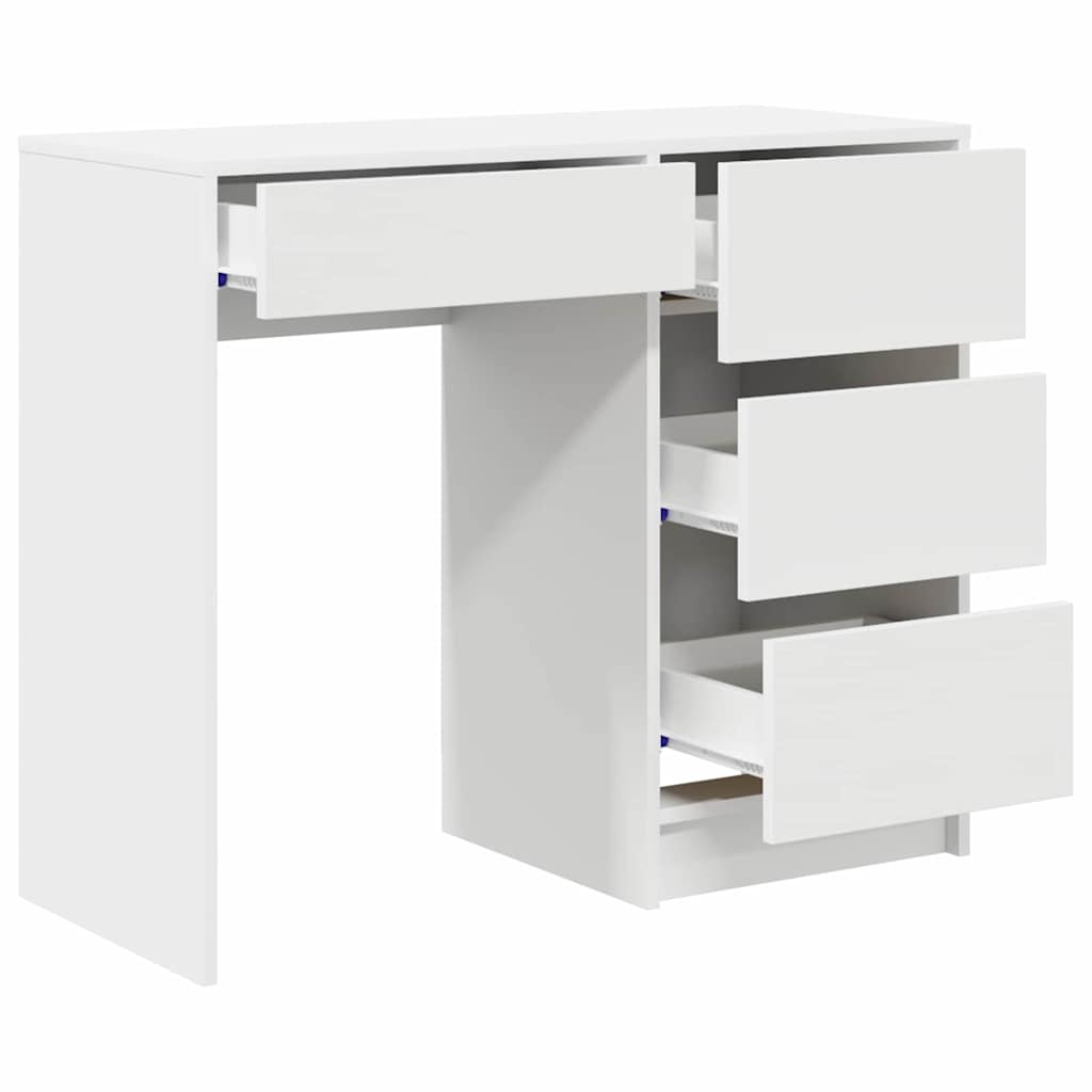 Bureau met lade met opslag Wit 90 x 37,5 x 75 cm Bewerkt hout