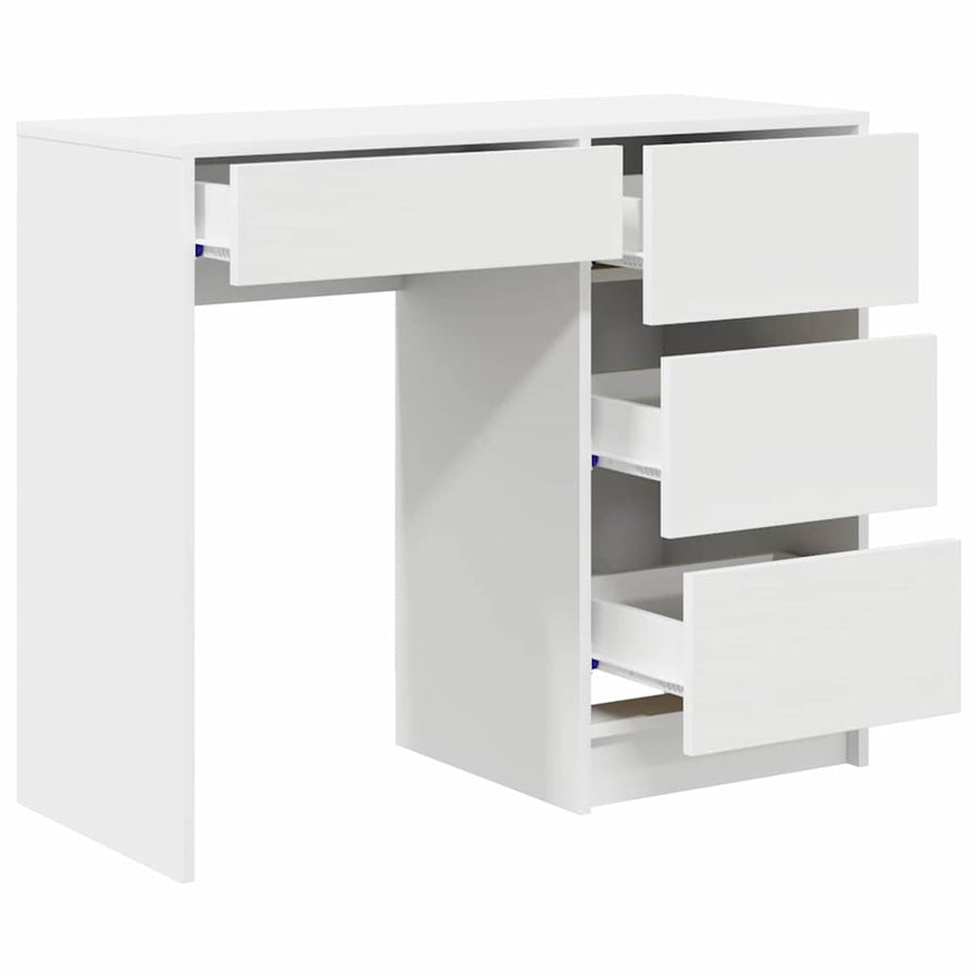 Bureau met lade met opslag Wit 90 x 37,5 x 75 cm Bewerkt hout