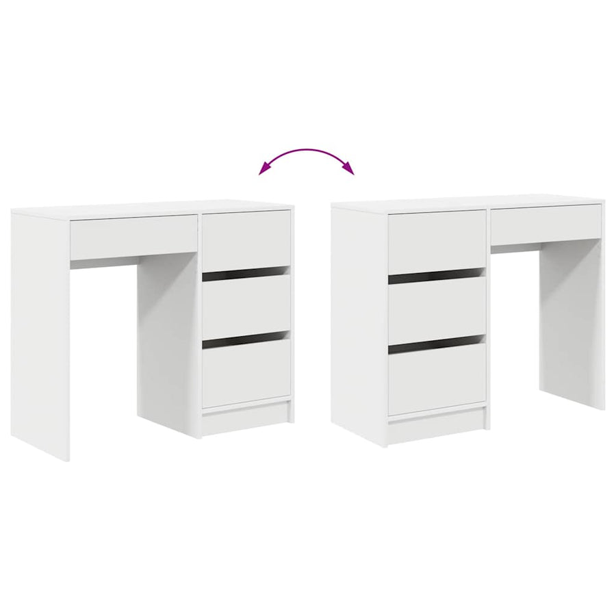 Bureau met lade met opslag Wit 90 x 37,5 x 75 cm Bewerkt hout