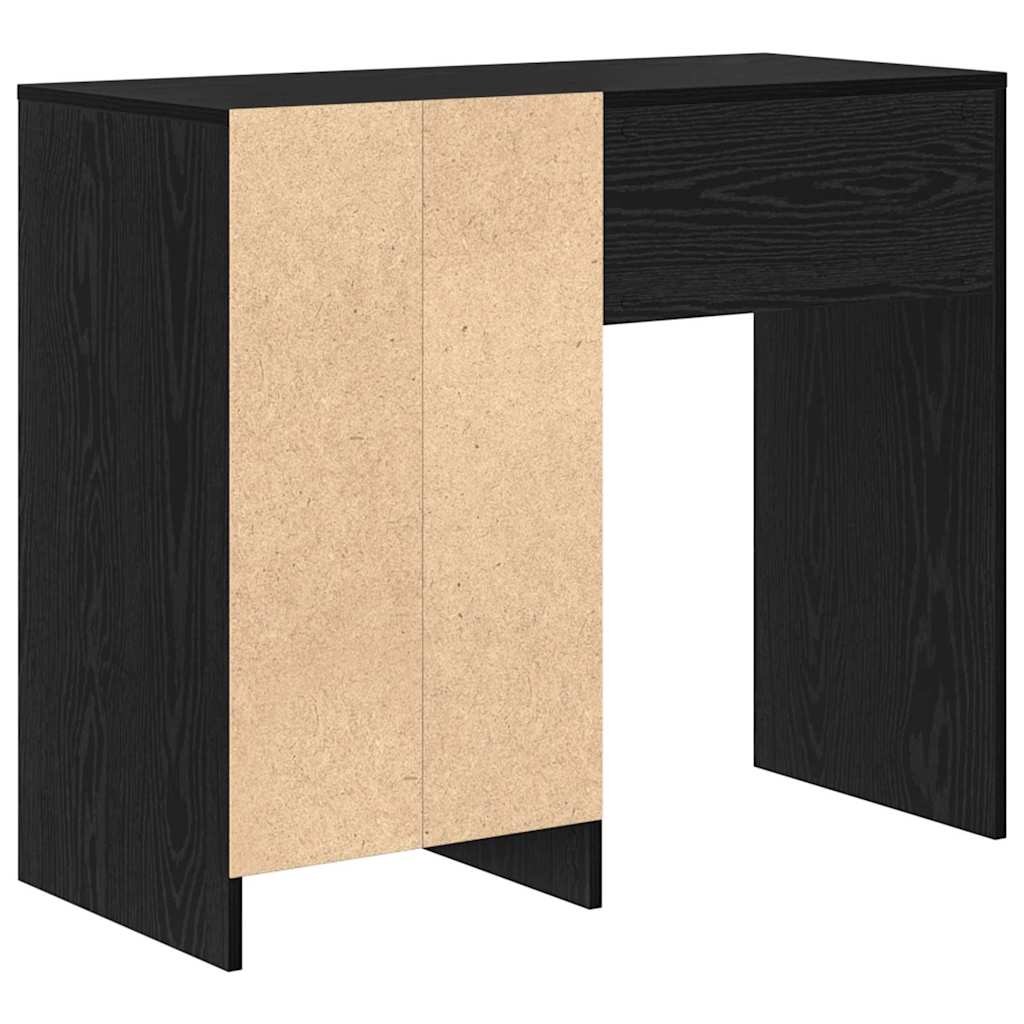Bureau met lade Zwart Eiken 90 x 37,5 x 75 cm Bewerkt hout
