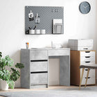 Desk with drawer Concrete Grey 90 x 37.5 x 75 cm Engineered wood