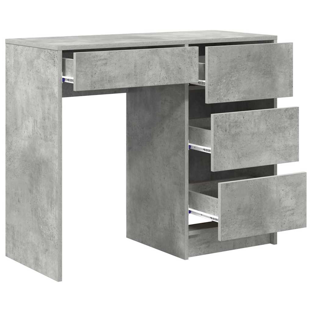 Bureau met lade Beton Grijs 90 x 37,5 x 75 cm Bewerkt hout