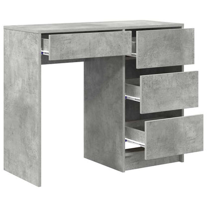 Bureau met lade Beton Grijs 90 x 37,5 x 75 cm Bewerkt hout