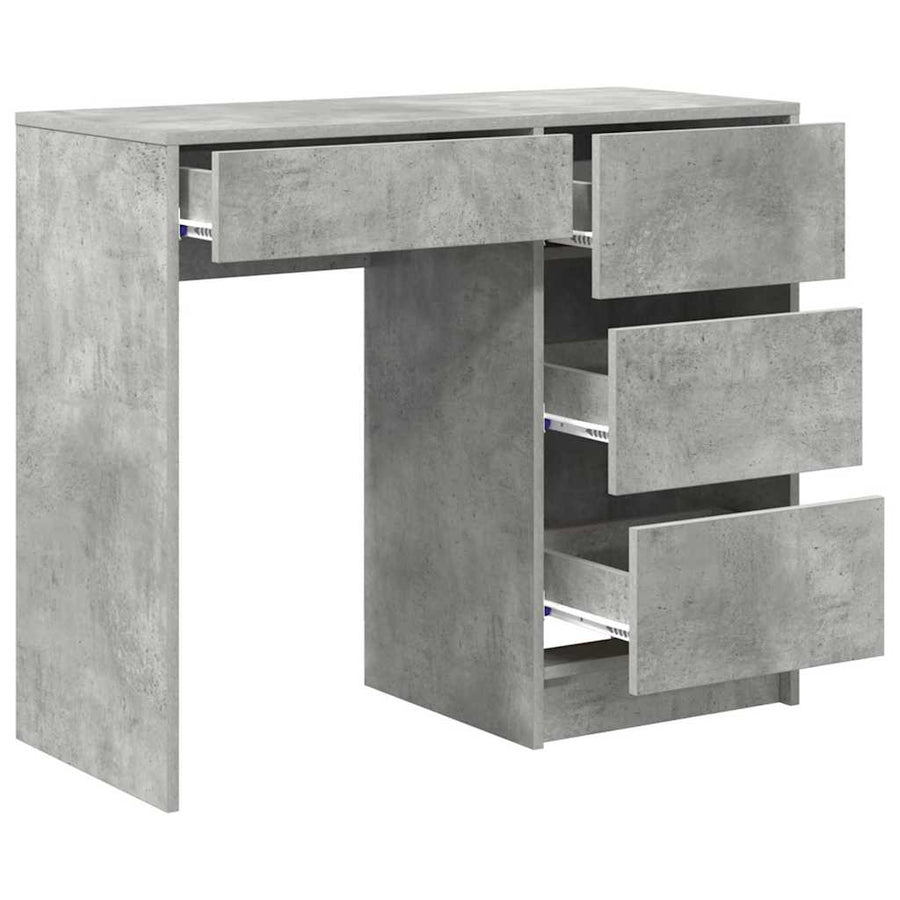 Bureau met lade Beton Grijs 90 x 37,5 x 75 cm Bewerkt hout