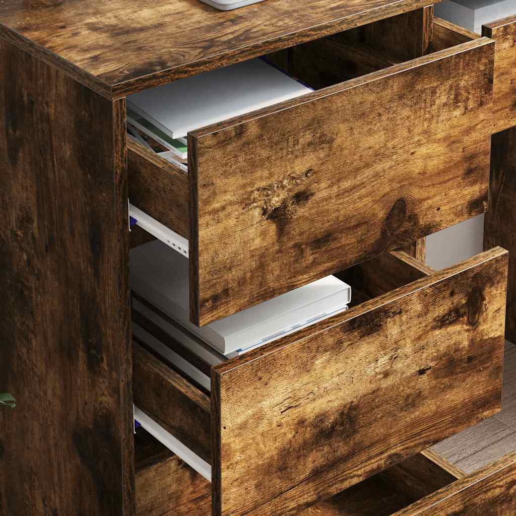 Bureau met lade Gerookt eiken 90 x 37,5 x 75 cm Bewerkt hout