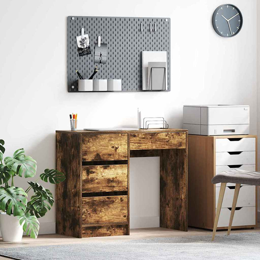 Bureau met lade Gerookt eiken 90 x 37,5 x 75 cm Bewerkt hout