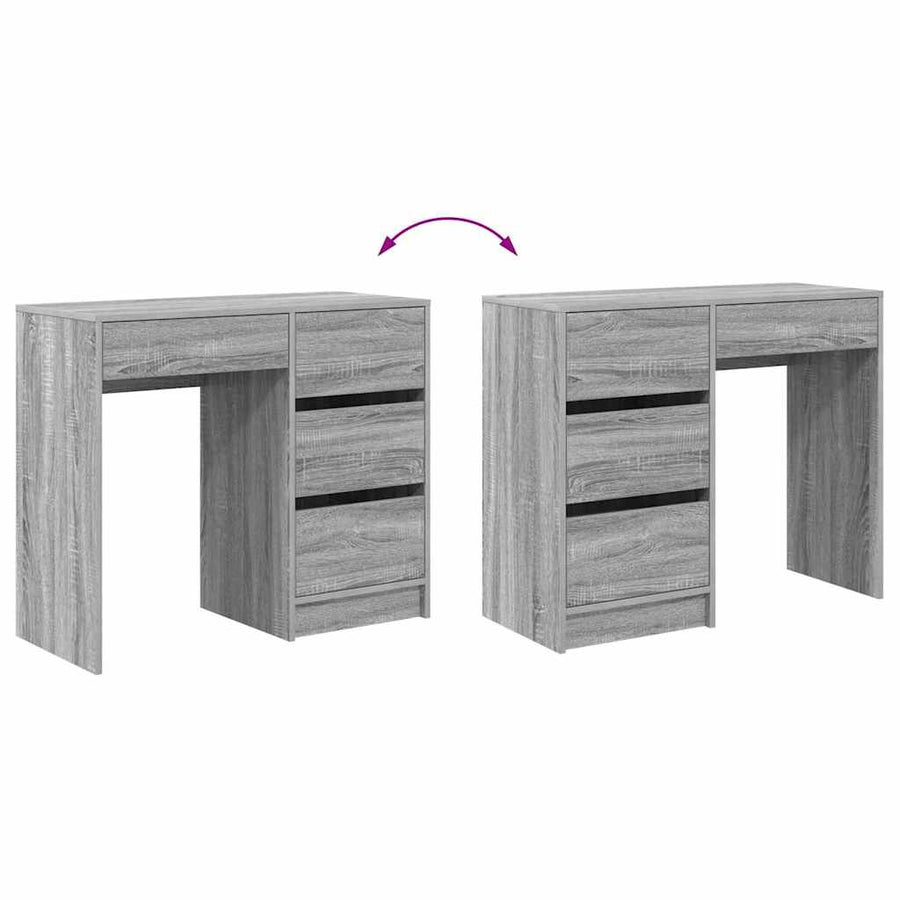 Bureau met lade Grijs Sonoma 90 x 37,5 x 75 cm Bewerkt hout
