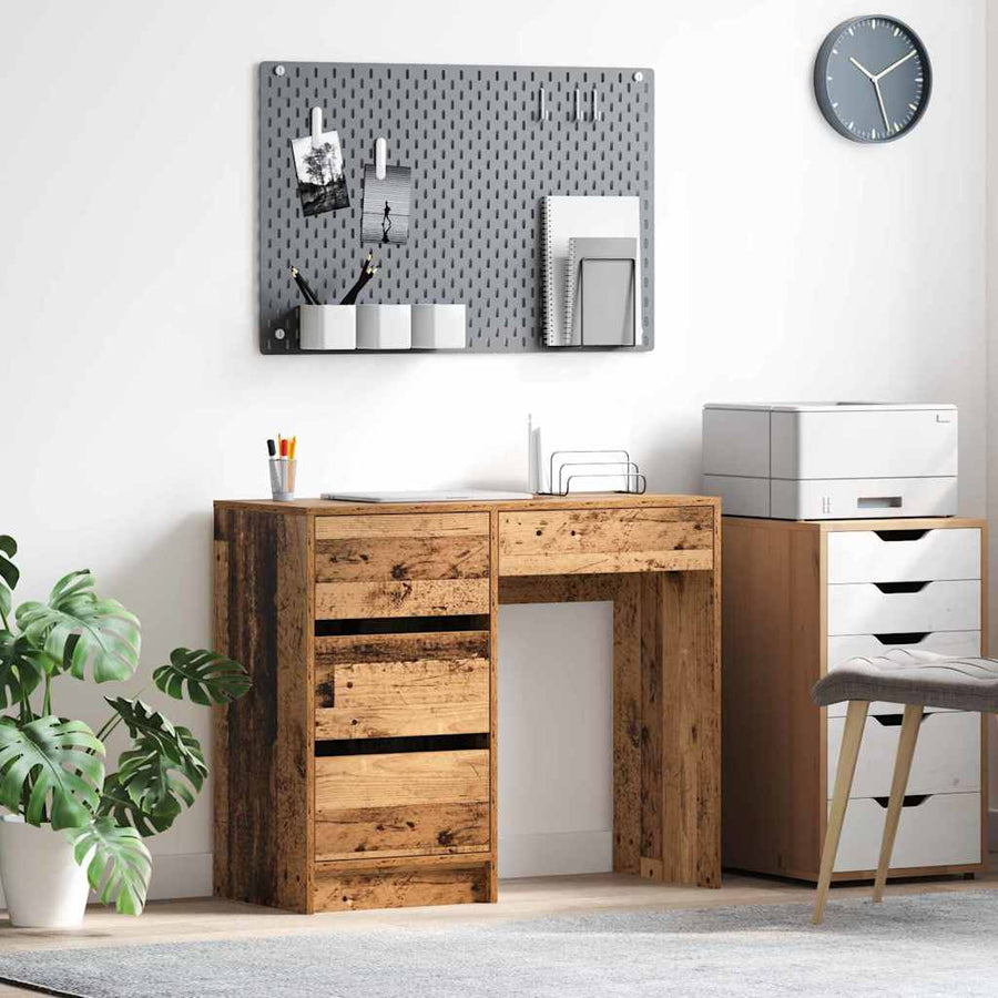 Bureau met lade Oud Hout 90 x 37,5 x 75 cm Bewerkt hout