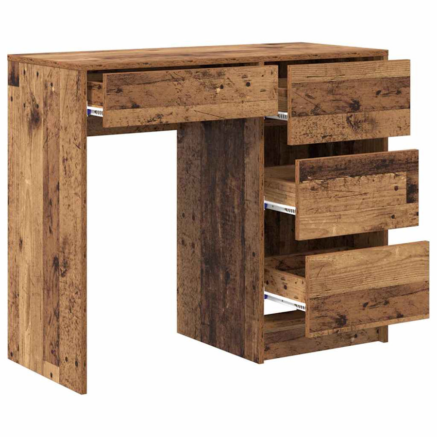 Bureau met lade Oud Hout 90 x 37,5 x 75 cm Bewerkt hout