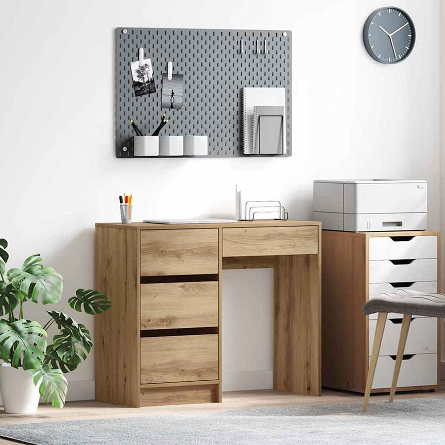 Bureau met lade Artisan Eiken 90 x 37,5 x 75 cm Bewerkt hout