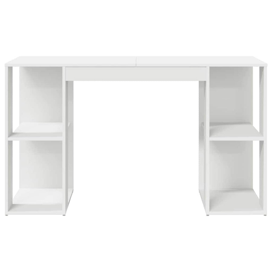 Bureau met plank met opslag Wit 130 x 50.5 x 75 cm Bewerkt hout