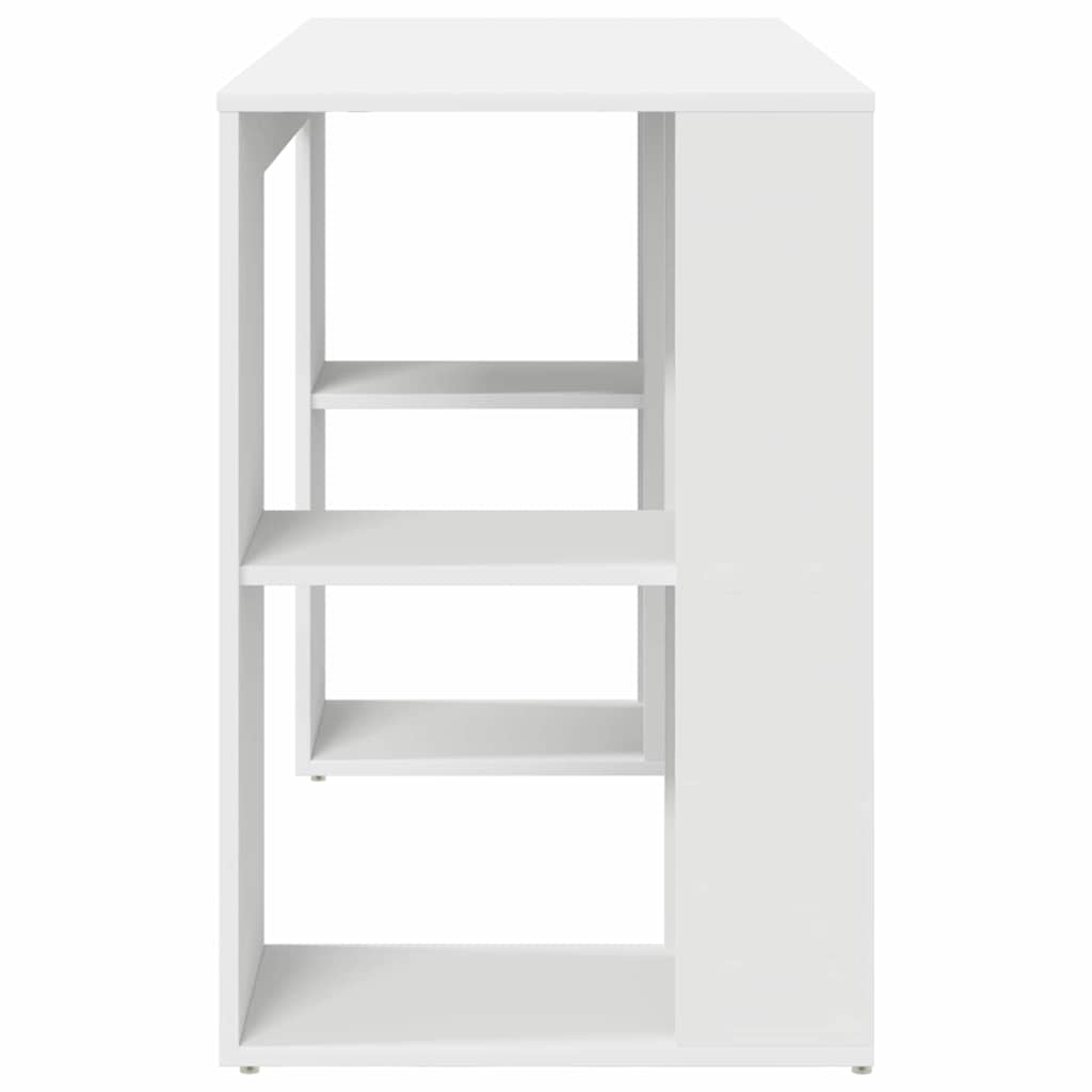 Bureau met plank met opslag Wit 130 x 50.5 x 75 cm Bewerkt hout