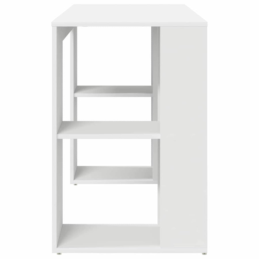 Bureau met plank met opslag Wit 130 x 50.5 x 75 cm Bewerkt hout