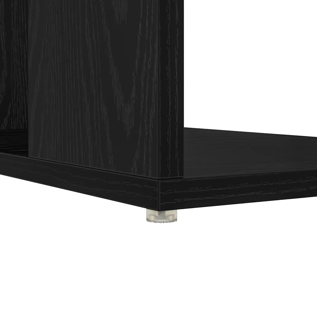 Bureau met plank Zwart Eiken 130 x 50.5 x 75 cm Bewerkt hout