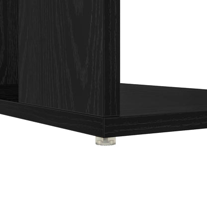 Bureau met plank Zwart Eiken 130 x 50.5 x 75 cm Bewerkt hout