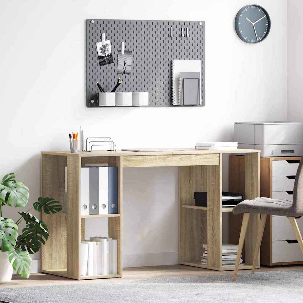 Bureau met plank Sonoma Eiken 130 x 50.5 x 75 cm Bewerkt hout