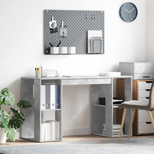 Bureau met plank Beton Grijs 130 x 50.5 x 75 cm Bewerkt hout