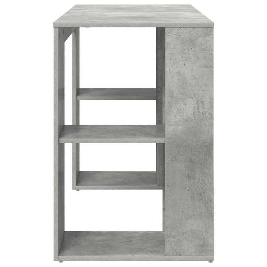 Bureau met plank Beton Grijs 130 x 50.5 x 75 cm Bewerkt hout