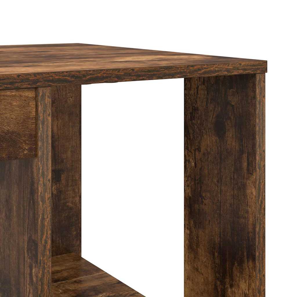 Bureau met plank Gerookt eiken 130 x 50.5 x 75 cm Bewerkt hout