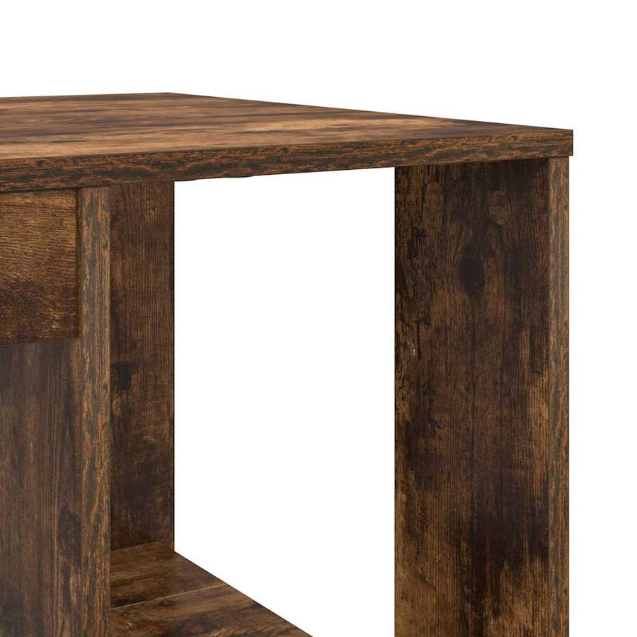 Bureau met plank Gerookt eiken 130 x 50.5 x 75 cm Bewerkt hout