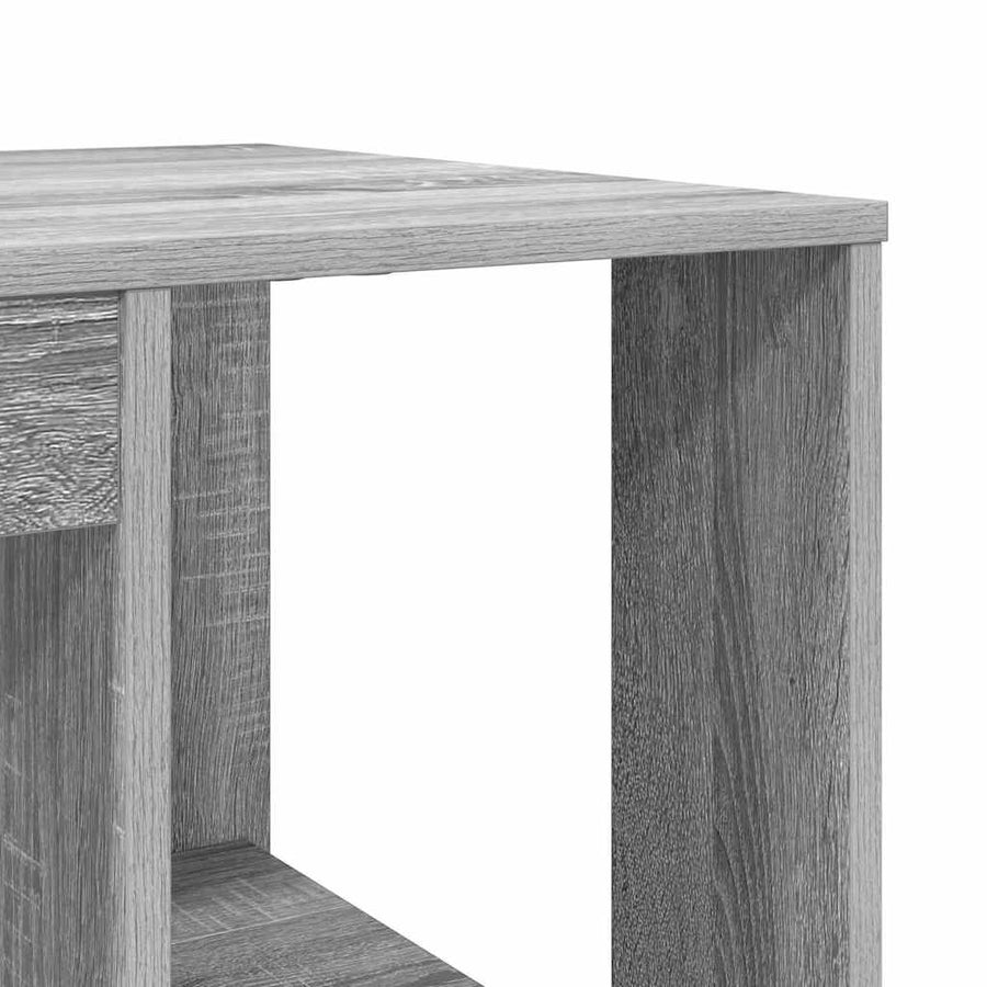 Bureau met plank Grijs Sonoma 130 x 50.5 x 75 cm Bewerkt hout
