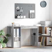 Bureau met plank 130x50.5x75 cm grijs bewerkt hout