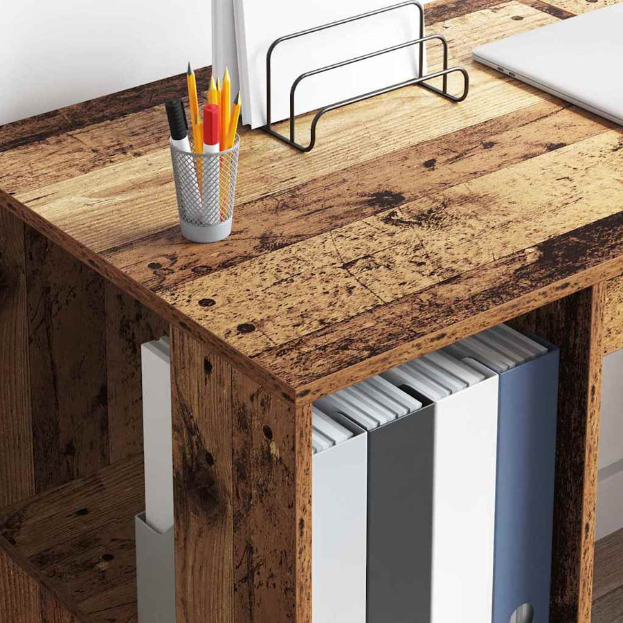 Bureau met plank Oud Hout 130 x 50.5 x 75 cm Bewerkt hout