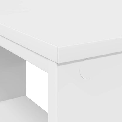 Bureau met plank met opslag Wit 90 x 50 x 75 cm Bewerkt hout