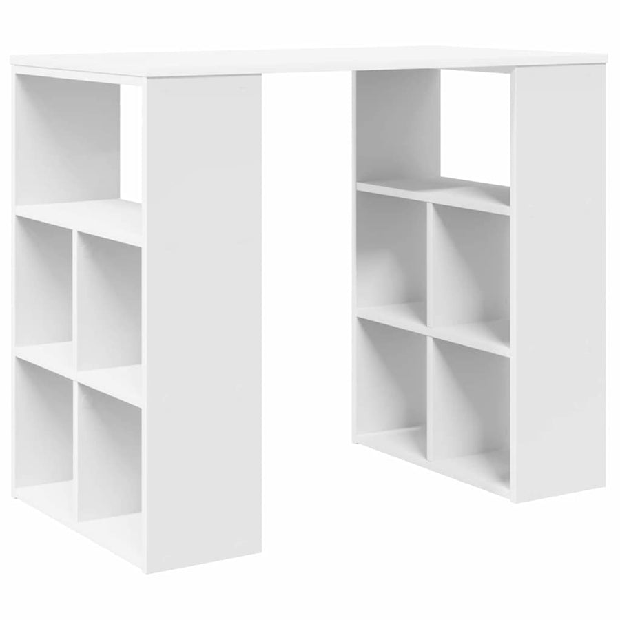 Bureau met plank met opslag Wit 90 x 50 x 75 cm Bewerkt hout