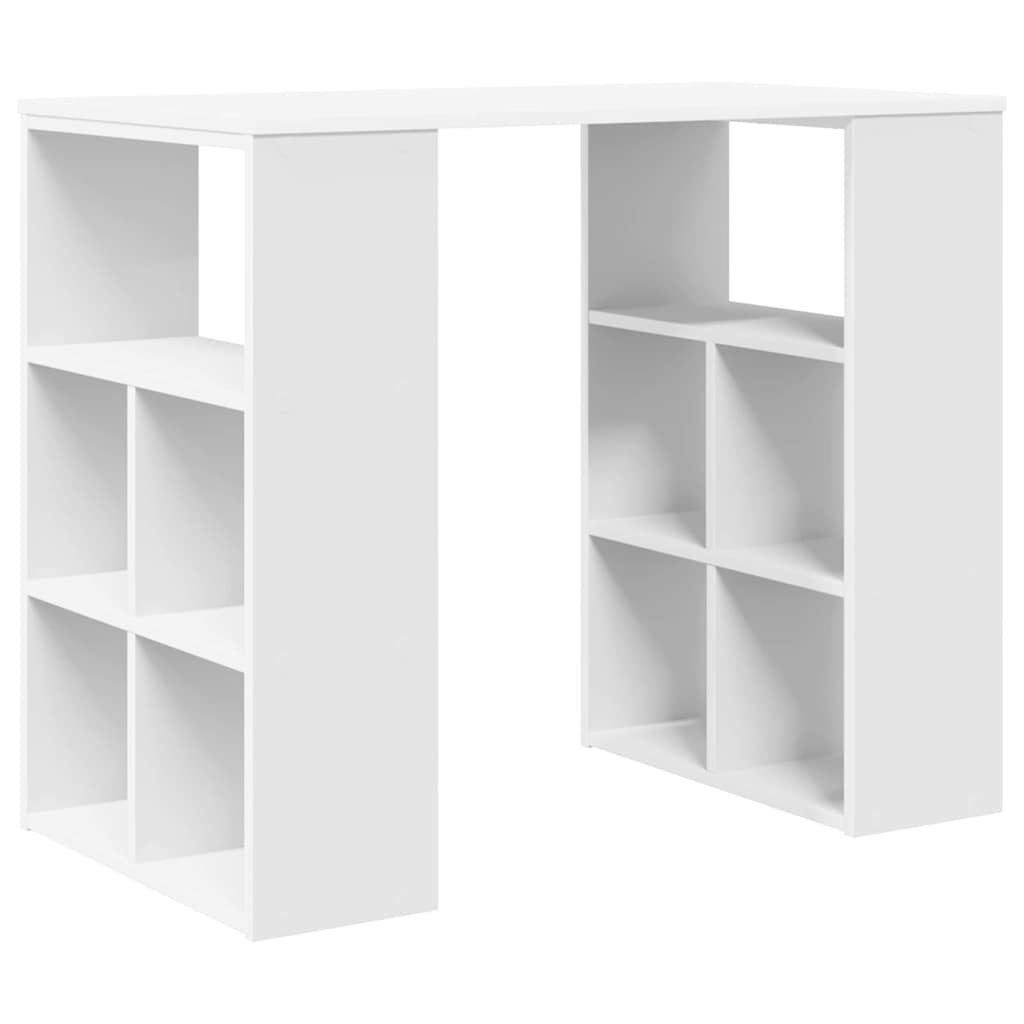 Bureau met plank met opslag Wit 90 x 50 x 75 cm Bewerkt hout
