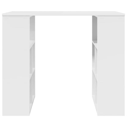 Bureau met plank met opslag Wit 90 x 50 x 75 cm Bewerkt hout