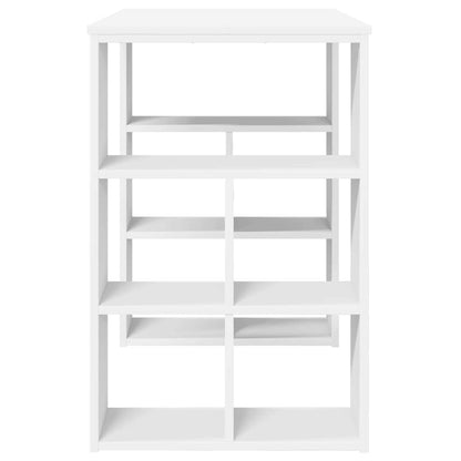 Bureau met plank met opslag Wit 90 x 50 x 75 cm Bewerkt hout