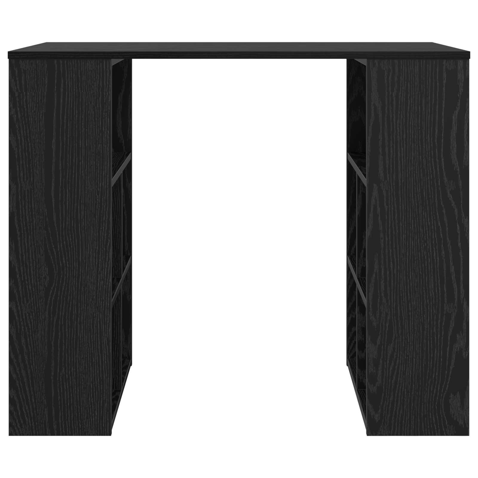 Bureau met plank Zwart Eiken 90 x 50 x 75 cm Bewerkt hout