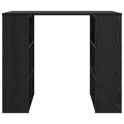 Bureau met plank Zwart Eiken 90 x 50 x 75 cm Bewerkt hout