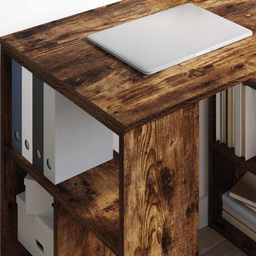 Bureau met plank Gerookt eiken 90 x 50 x 75 cm Bewerkt hout