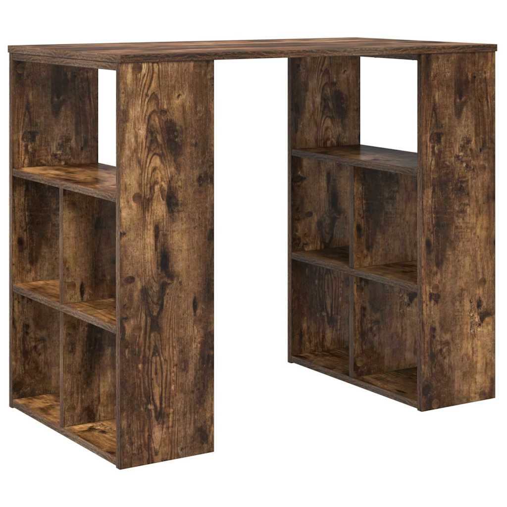 Bureau met plank Gerookt eiken 90 x 50 x 75 cm Bewerkt hout