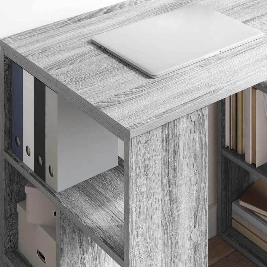 Bureau met plank Grijs Sonoma 90 x 50 x 75 cm Bewerkt hout